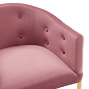 Tufted performance velvet bar stool in dusty rose additional photo 3 of 7