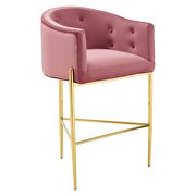 Tufted performance velvet bar stool in dusty rose by Modway additional picture 5