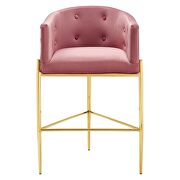 Tufted performance velvet bar stool in dusty rose by Modway additional picture 7