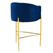 Tufted performance velvet bar stool in navy by Modway additional picture 3