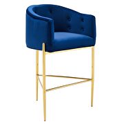 Tufted performance velvet bar stool in navy by Modway additional picture 4