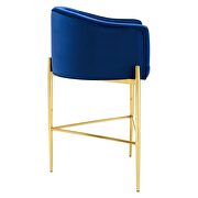Tufted performance velvet bar stool in navy by Modway additional picture 6