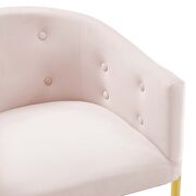 Tufted performance velvet bar stool in pink additional photo 3 of 7