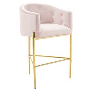 Tufted performance velvet bar stool in pink by Modway additional picture 4