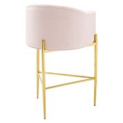 Tufted performance velvet bar stool in pink by Modway additional picture 5