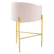 Tufted performance velvet bar stool in pink additional photo 5 of 7