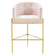 Tufted performance velvet bar stool in pink by Modway additional picture 6