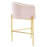 Tufted performance velvet bar stool in pink by Modway additional picture 7