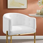 Tufted performance velvet bar stool in white by Modway additional picture 2