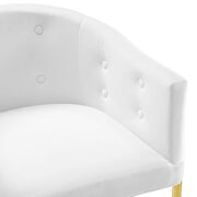 Tufted performance velvet bar stool in white additional photo 3 of 7