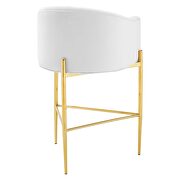 Tufted performance velvet bar stool in white additional photo 4 of 7