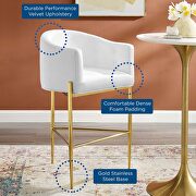 Tufted performance velvet bar stool in white by Modway additional picture 8