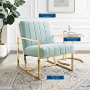 Channel tufted performance velvet armchair in mint by Modway additional picture 3