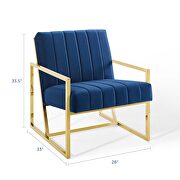 Channel tufted performance velvet armchair in navy by Modway additional picture 8