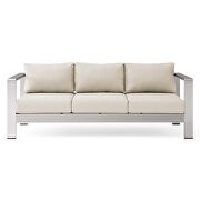 Outdoor patio aluminum sofa in silver beige by Modway additional picture 6