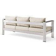 Outdoor patio aluminum sofa in silver beige by Modway additional picture 7