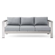 Outdoor patio aluminum sofa in silver gray by Modway additional picture 5