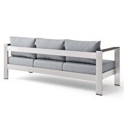Outdoor patio aluminum sofa in silver gray by Modway additional picture 6