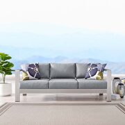 Outdoor patio aluminum sofa in silver gray by Modway additional picture 9
