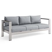 Outdoor patio aluminum sofa in silver gray by Modway additional picture 10