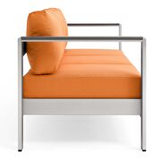 Outdoor patio aluminum sofa in silver orange by Modway additional picture 7
