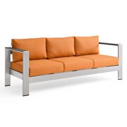 Outdoor patio aluminum sofa in silver orange by Modway additional picture 9