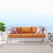 Outdoor patio aluminum sofa in silver orange by Modway additional picture 10