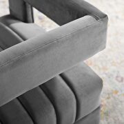 Tufted performance velvet accent armchair in charcoal additional photo 2 of 8