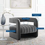 Tufted performance velvet accent armchair in charcoal by Modway additional picture 3