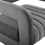 Tufted performance velvet accent armchair in charcoal additional photo 4 of 8