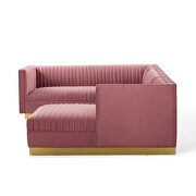 3 piece performance velvet sectional sofa set in dusty rose by Modway additional picture 5