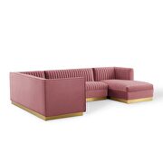 3 piece performance velvet sectional sofa set in dusty rose by Modway additional picture 8