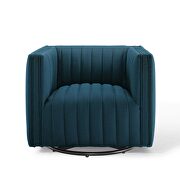 Tufted swivel upholstered armchair in azure additional photo 5 of 10