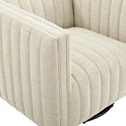 Tufted swivel upholstered armchair in beige additional photo 5 of 10