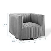 Tufted swivel upholstered armchair in light gray by Modway additional picture 11