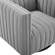 Tufted swivel upholstered armchair in light gray additional photo 5 of 10