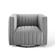 Tufted swivel upholstered armchair in light gray by Modway additional picture 6