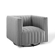Tufted swivel upholstered armchair in light gray by Modway additional picture 9