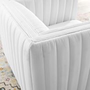 Tufted swivel upholstered armchair in white additional photo 2 of 10