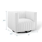 Tufted swivel upholstered armchair in white by Modway additional picture 11