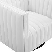 Tufted swivel upholstered armchair in white additional photo 5 of 10