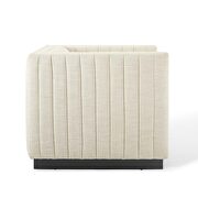 Tufted upholstered fabric armchair in beige additional photo 4 of 10