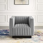 Tufted upholstered fabric armchair in light gray by Modway additional picture 11