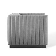 Tufted upholstered fabric armchair in light gray additional photo 4 of 10