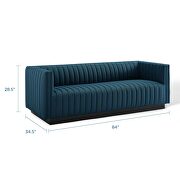 Tufted upholstered fabric sofa in azure by Modway additional picture 12