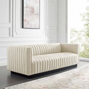 Tufted upholstered fabric sofa in beige by Modway additional picture 11