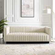 Tufted upholstered fabric sofa in beige by Modway additional picture 12