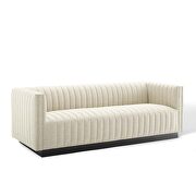 Tufted upholstered fabric sofa in beige by Modway additional picture 8