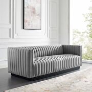 Tufted upholstered fabric sofa in light gray by Modway additional picture 11