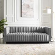 Tufted upholstered fabric sofa in light gray by Modway additional picture 12